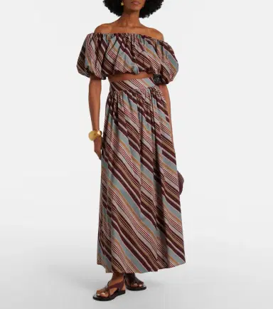 ADRIANA DEGREAS Striped cotton-blend maxi skirt | Thumbnail 4 ADRIANA DEGREAS Striped cotton-blend maxi skirt | Thumbnail 4