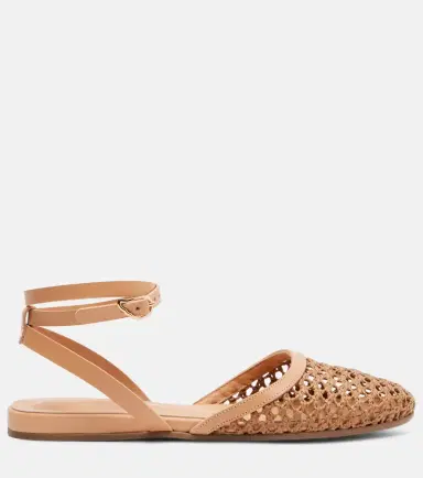 Ancient Greek Sandals Filothea leather-trimmed raffia slingback flats | Thumbnail 2 Ancient Greek Sandals Filothea leather-trimmed raffia slingback flats | Thumbnail 2