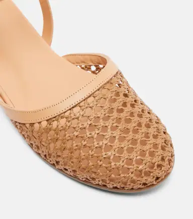 Ancient Greek Sandals Filothea leather-trimmed raffia slingback flats | Thumbnail 3 Ancient Greek Sandals Filothea leather-trimmed raffia slingback flats | Thumbnail 3