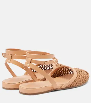 Ancient Greek Sandals Filothea leather-trimmed raffia slingback flats | Thumbnail 4 Ancient Greek Sandals Filothea leather-trimmed raffia slingback flats | Thumbnail 4