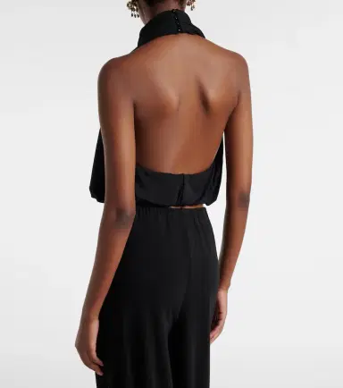 ADRIANA DEGREAS Gathered halterneck top | Thumbnail 2