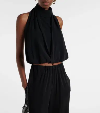 ADRIANA DEGREAS Gathered halterneck top | Thumbnail 4
