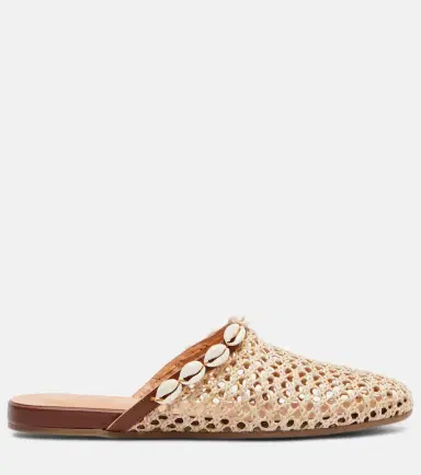 Ancient Greek Sandals Slipper embellished raffia mules | Thumbnail 3