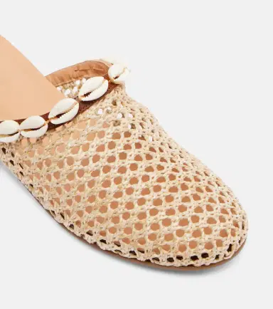 Ancient Greek Sandals Slipper embellished raffia mules | Thumbnail 4
