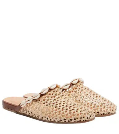 Ancient Greek Sandals Slipper embellished raffia mules | Thumbnail 1