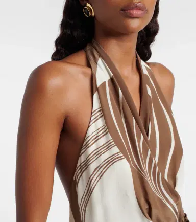 SIR. Almara printed silk wrap dress | Thumbnail 4