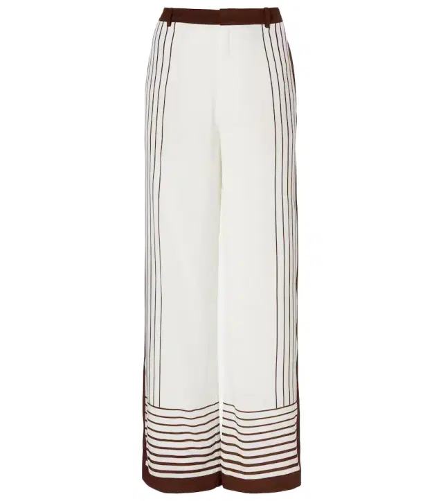 Destino striped silk wide-leg pants