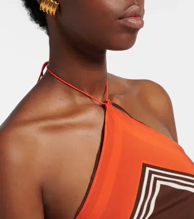 SIR. Destino striped halterneck silk top | Thumbnail 4