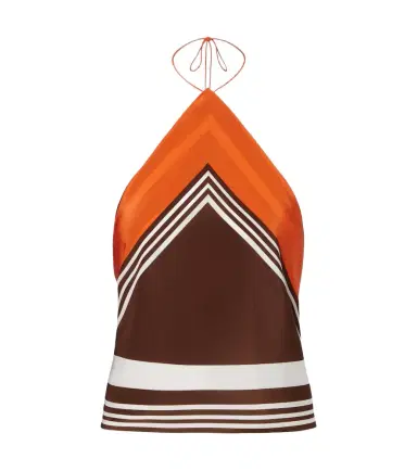 SIR. Destino striped halterneck silk top | Thumbnail 1