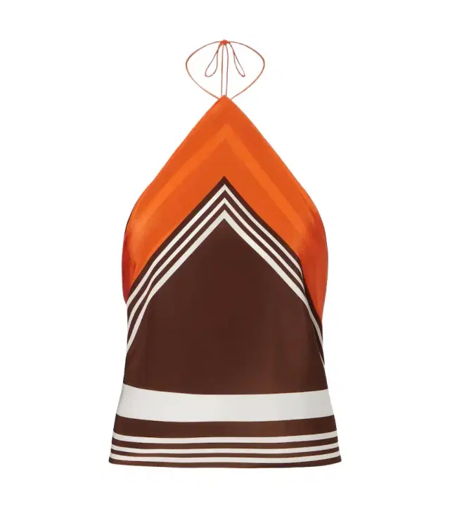 Destino striped halterneck silk top