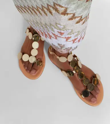 Ancient Greek Sandals Triton embellished leather gladiator sandals | Thumbnail 5