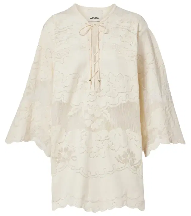 Solara embroidered cotton-blend minidress