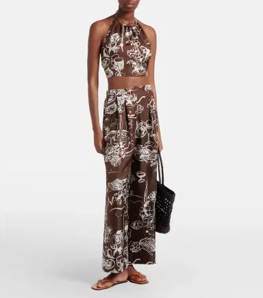 Asceno Isola printed silk twill wide-leg pants | Thumbnail 4