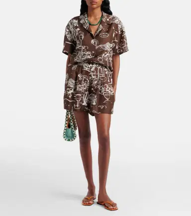 ASCENO Prague printed silk twill bowling shirt | Thumbnail 2