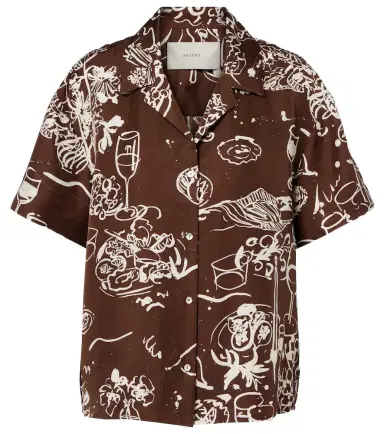ASCENO Prague printed silk twill bowling shirt | Thumbnail 1