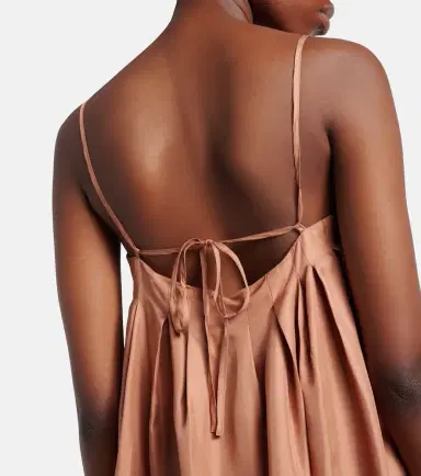 Asceno Heather pleated silk twill maxi dress | Thumbnail 7