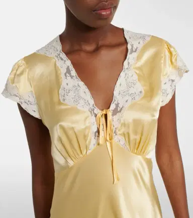 Rixo Lace-trimmed satin midi dress | Thumbnail 2 Rixo Lace-trimmed satin midi dress | Thumbnail 2
