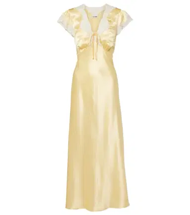 Rixo Lace-trimmed satin midi dress | Thumbnail 1 Rixo Lace-trimmed satin midi dress | Thumbnail 1