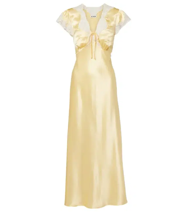Rixo Lace-trimmed satin midi dress