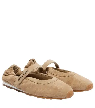 Miu Miu Plume suede ballet flats | Thumbnail 1