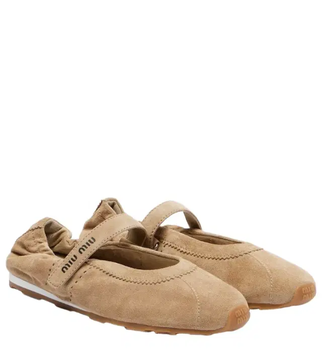 Miu Miu Plume suede ballet flats