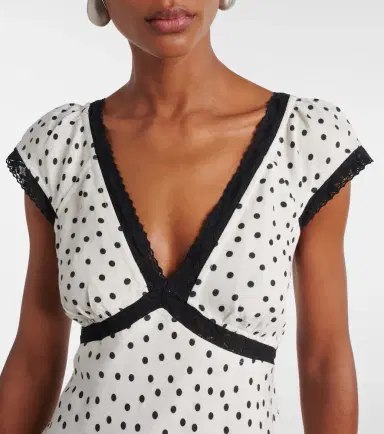 Rixo Iggy polka-dot linen-blend midi dress | Thumbnail 2