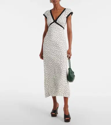 Rixo Iggy polka-dot linen-blend midi dress | Thumbnail 3
