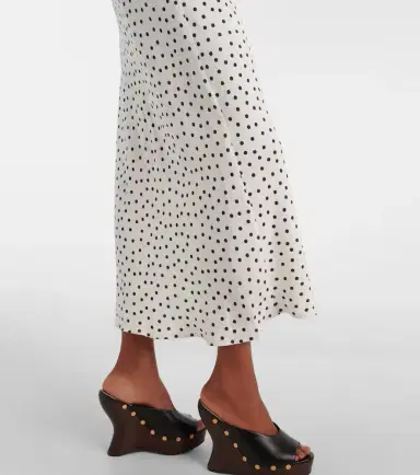 Rixo Iggy polka-dot linen-blend midi dress | Thumbnail 4
