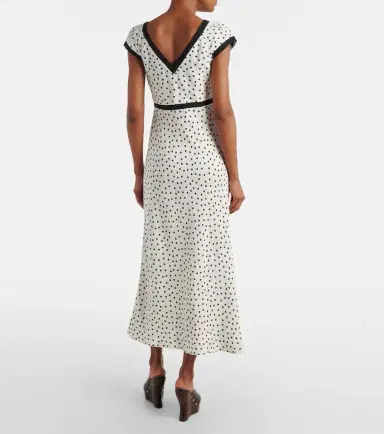 Rixo Iggy polka-dot linen-blend midi dress | Thumbnail 5