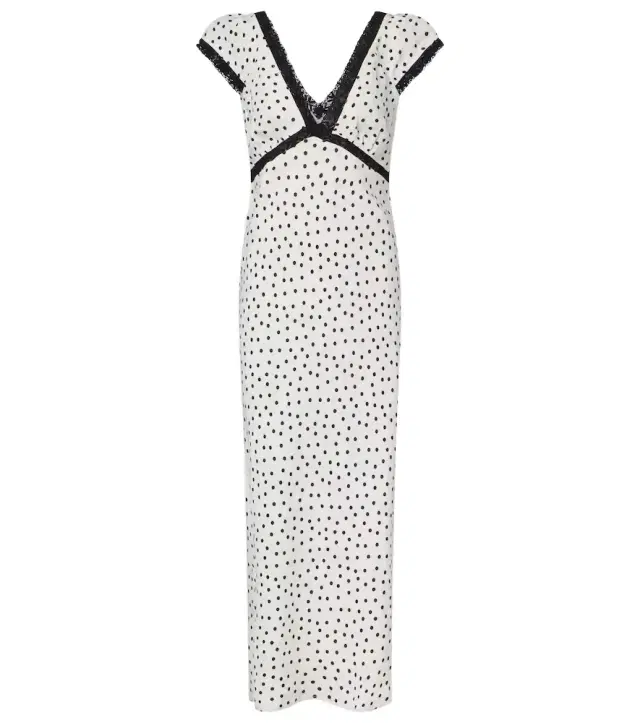 Iggy polka-dot linen-blend midi dress