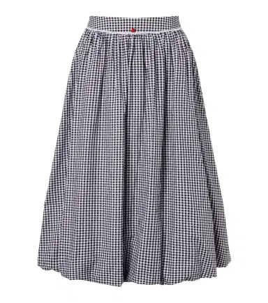 Bananhot Alba gingham cotton poplin midi skirt | Thumbnail 1