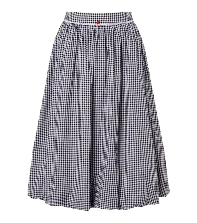 Alba gingham cotton poplin midi skirt