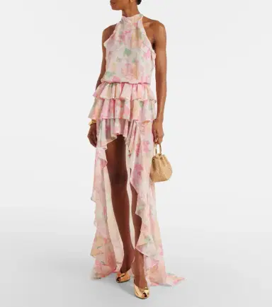 Bananhot Malena floral ruffled asymmetric maxi dress | Thumbnail 4