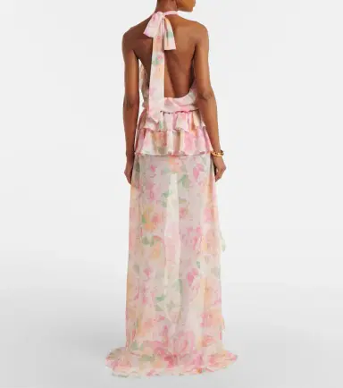 Bananhot Malena floral ruffled asymmetric maxi dress | Thumbnail 5