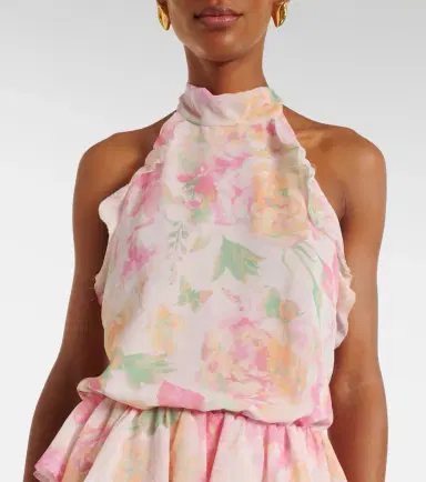 Bananhot Malena floral ruffled asymmetric maxi dress | Thumbnail 6