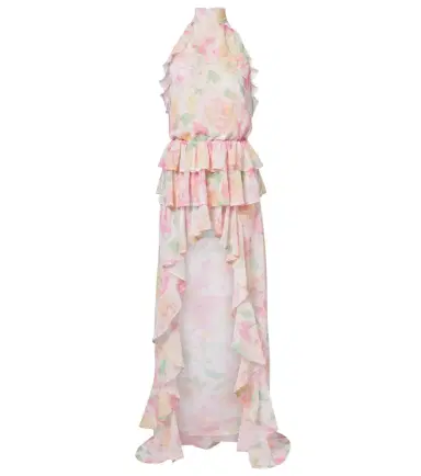Bananhot Malena floral ruffled asymmetric maxi dress | Thumbnail 1