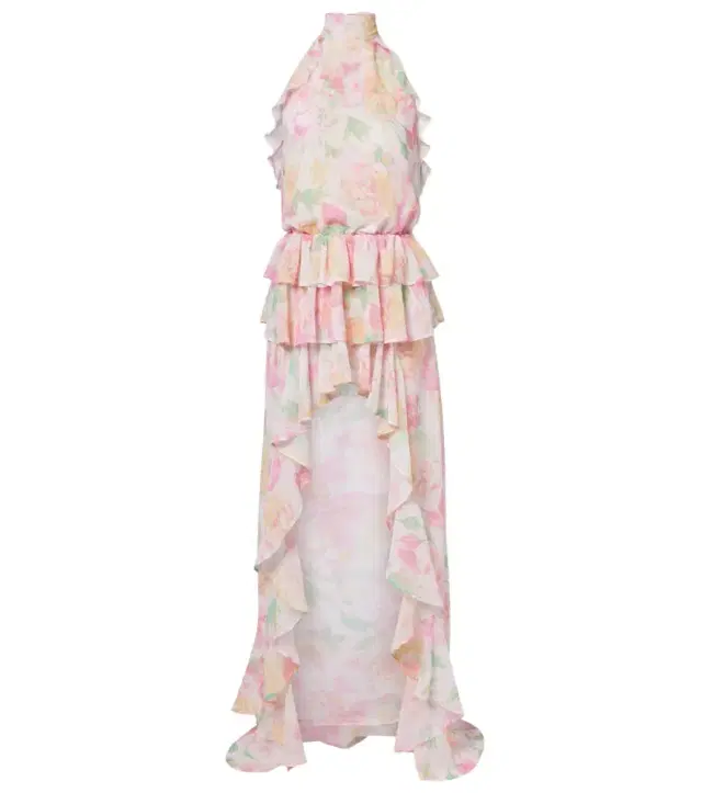 Bananhot Malena floral ruffled asymmetric maxi dress