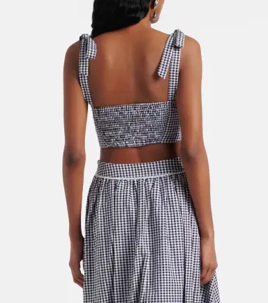 Bananhot Alba gingham cotton poplin crop top | Thumbnail 3