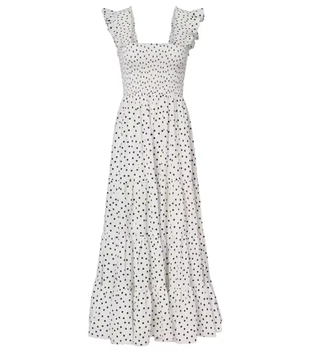 Kendall polka-dot cotton midi dress