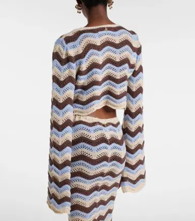Bananhot Miana open-knit cotton-blend crop top | Thumbnail 5