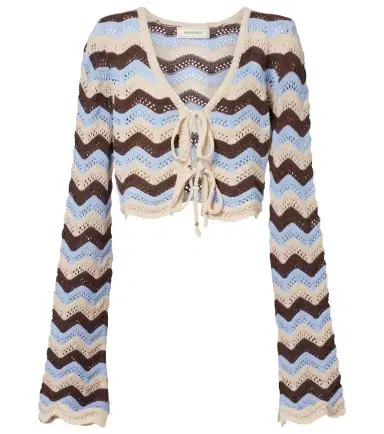 Bananhot Miana open-knit cotton-blend crop top | Thumbnail 1
