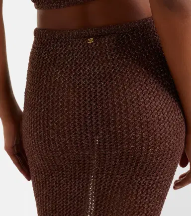 Bananhot Cori open-knit lamé maxi skirt | Thumbnail 4