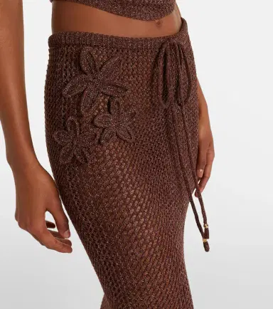 Bananhot Cori open-knit lamé maxi skirt | Thumbnail 5