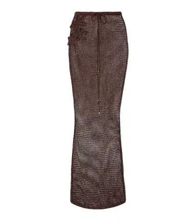 Bananhot Cori open-knit lamé maxi skirt | Thumbnail 1