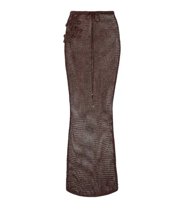 Cori open-knit lamé maxi skirt
