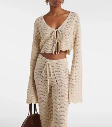 Bananhot Miana open-knit cotton-blend crop top | Thumbnail 4 Bananhot Miana open-knit cotton-blend crop top | Thumbnail 4