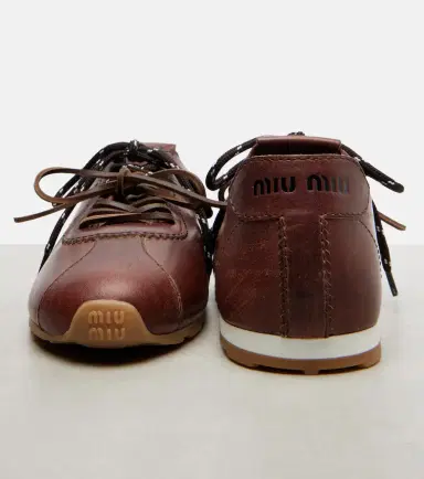 Miu Miu Plume leather sneakers | Thumbnail 4