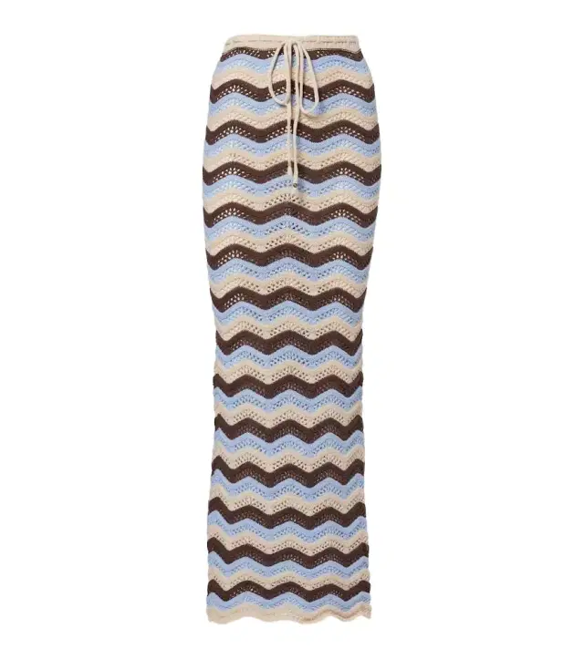Helena open-knit cotton-blend maxi skirt