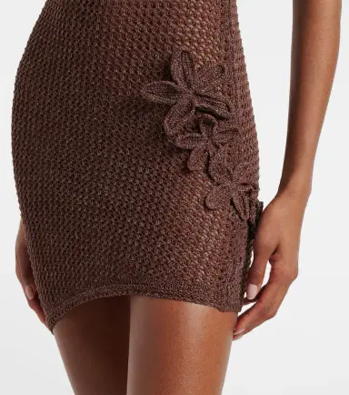 Bananhot Maris open-knit lamé minidress | Thumbnail 2
