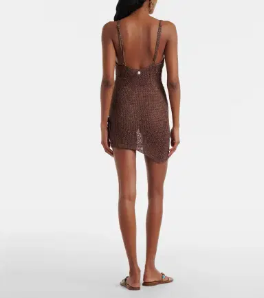 Bananhot Maris open-knit lamé minidress | Thumbnail 3